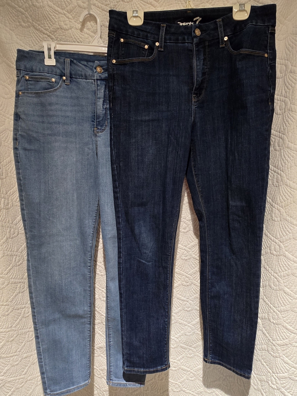 2 Pairs Seven7 Womens Tummyless Stretch HiRise Skinny Jean Size 12